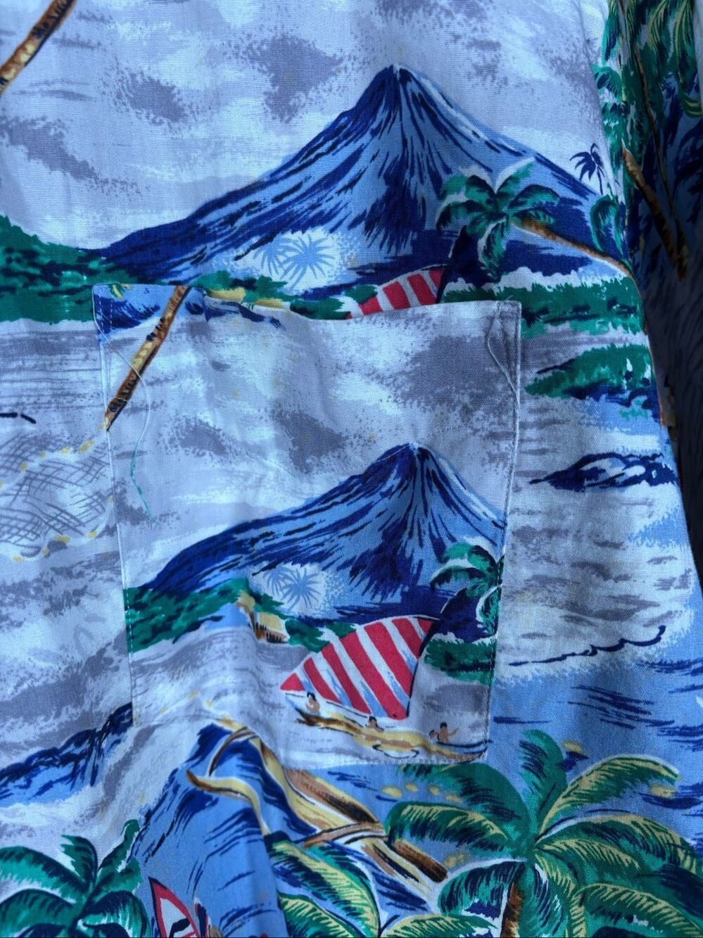 Nautica Vintage tropical paradise button down camp shirt size L - Picture 3 of 4